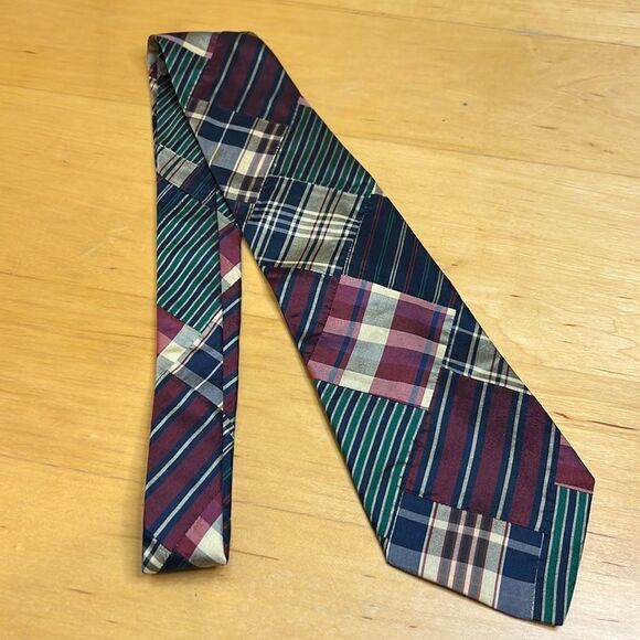 Tommy Hilfiger Other - Tommy Hilfiger Italian Silk Mixed Plaid Patchwork Tie